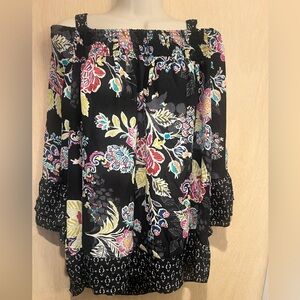 Flower Printed off the shoulder blouse